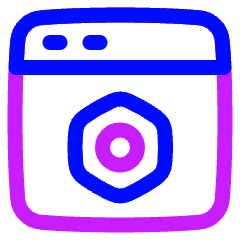 Browser Setting Bolt Nut Icon from Plump Neon Set