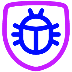 Bug Antivirus Shield Icon from Plump Neon Set