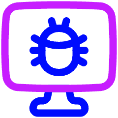 Bug Virus Monitor Icon from Plump Neon Set