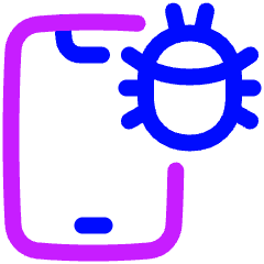 Bug Virus Phone Icon from Plump Neon Set