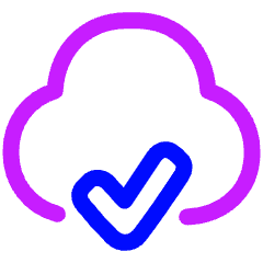 Cloud Check Icon from Plump Neon Set