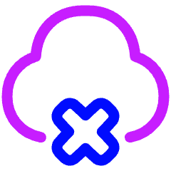 Cloud Delete Icon from Plump Neon Set