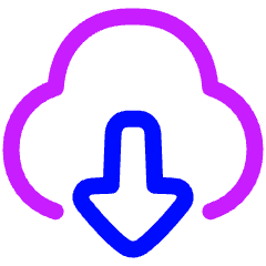Cloud Download Icon from Plump Neon Set