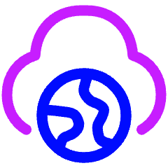 Cloud Globe Icon from Plump Neon Set