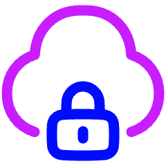 Cloud Lock Icon from Plump Neon Set