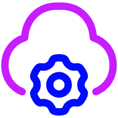 Cloud Setting Gear Icon from Plump Neon Set