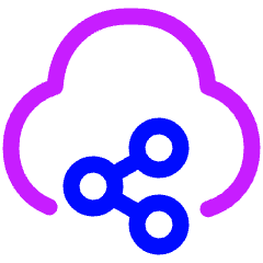 Cloud Share Icon from Plump Neon Set