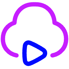 Insert Cloud Video Icon from Plump Neon Set