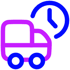 Transfer Truck Time Icon from Plump Neon Set