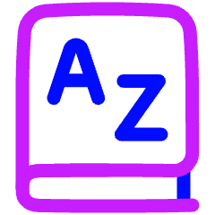 Dictionary Language Book Icon from Plump Neon Set