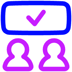 Group Meeting Approval Icon from Plump Neon Set
