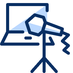 Podcaster Laptop Icon from Cyber Duotone Set