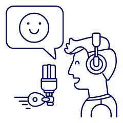 Podcast Happy 1 Illustration from UX Line Set