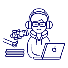 Podcast Radio 2 Illustration from UX Line Set