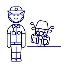 Police Bike 2 Illustration from UX Line Set