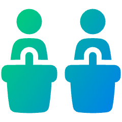 Politics Debate Icon from Plump Gradient Set