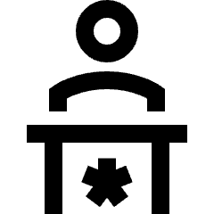 Politics Speech Icon from Sharp Line Set