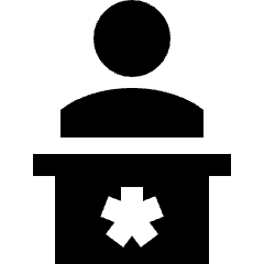 Politics Speech Icon from Sharp Solid Set