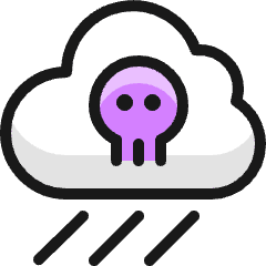Pollution Rain Skull Icon from Ultimate Colors Set