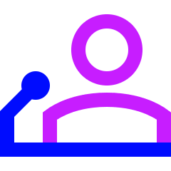 Presentation Speaker Speech Icon from Sharp Neon Set