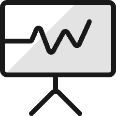 Presentation Board Graph Icon from Ultimate Colors Set