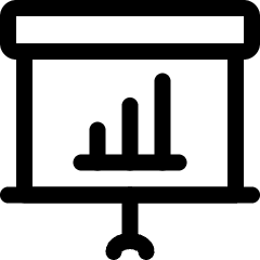 Presentation Projector Screen Bars Icon from Ultimate Regular Set