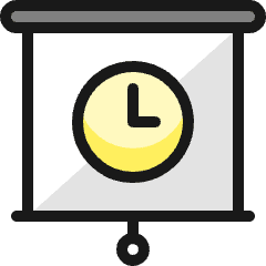 Presentation Projector Screen Clock Icon from Ultimate Colors Set