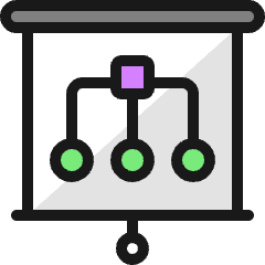 Presentation Projector Screen Hierarchy Icon from Ultimate Colors Set