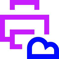Cloud Printing Icon from Sharp Neon Set