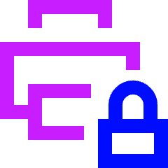 Print Lock Icon from Sharp Neon Set