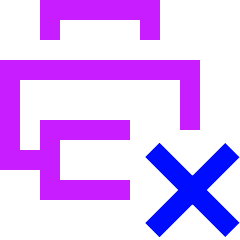 Print Printer Disconnected Icon from Sharp Neon Set