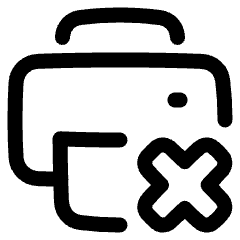 Print Printer Disconnected Icon from Plump Line Set