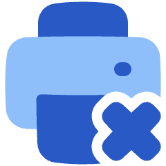 Print Printer Disconnected Icon from Plump Flat Set