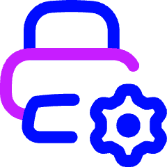 Printer Maintenance Gear Icon from Flex Neon Set