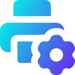 Printer Maintenance Gear Icon from Core Gradient Set