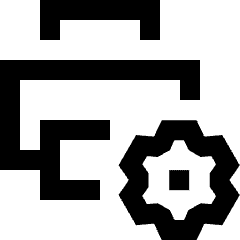 Printer Maintenance Gear Icon from Sharp Line Set