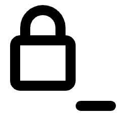 Encryption Remove Icon from Rounded Line - Streamline Material Set