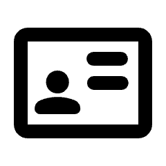 Id Card Icon from Rounded Line - Streamline Material Set