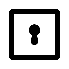 Keyhole Square Icon from Rounded Line - Material Pro Set