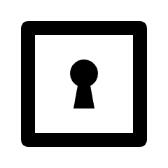 Keyhole Square Icon from Outlined Line - Streamline Material Set