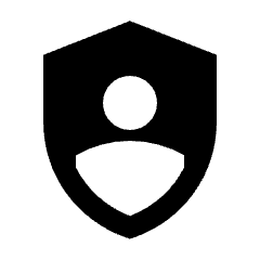 Shield Person Fill Icon from Sharp Fill - Material Pro Set