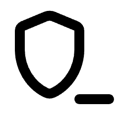 Shield Remove Icon from Rounded Line - Streamline Material Set