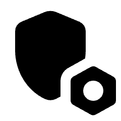 Shield Setting Bolt Alt Fill Icon from Rounded Fill - Streamline Material Set