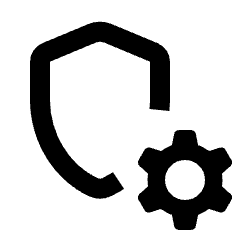 Shield Setting Gear Alt Icon from Rounded Line - Streamline Material Set