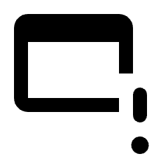 Rounded line icon of an outlined message bubble with an exclamation mark. Used for alerts, warnings, and notifications.