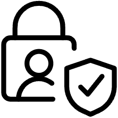Technology Privacy Consent Profile Lock Shield Icon from Ultimate Light Set