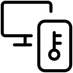 Technology Two Factor Key Monitor Smartphone Icon from Ultimate Light Set