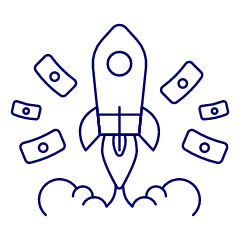 Startup Launch Illustration from UX Line Set