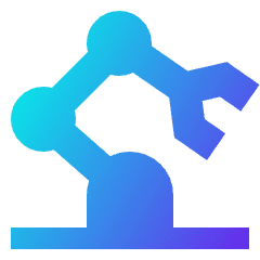 Industrial Robot Arm Icon from Sharp Gradient Set