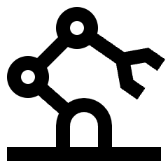 Industrial Robot Arm Icon from Sharp Line Set